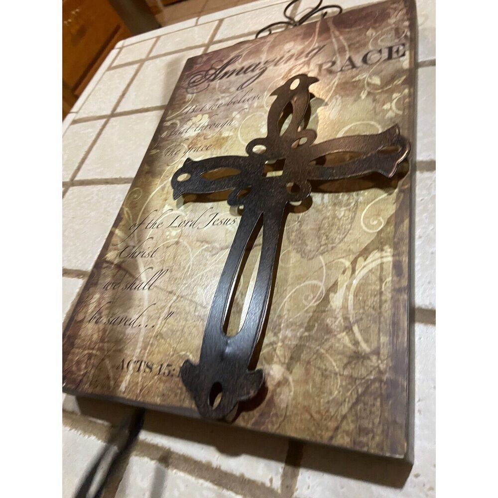 3D Amazing Grace Cross - Metal Cross And  Wall Art - 18" x 9 1/2"‎ - Picture 2 of 7